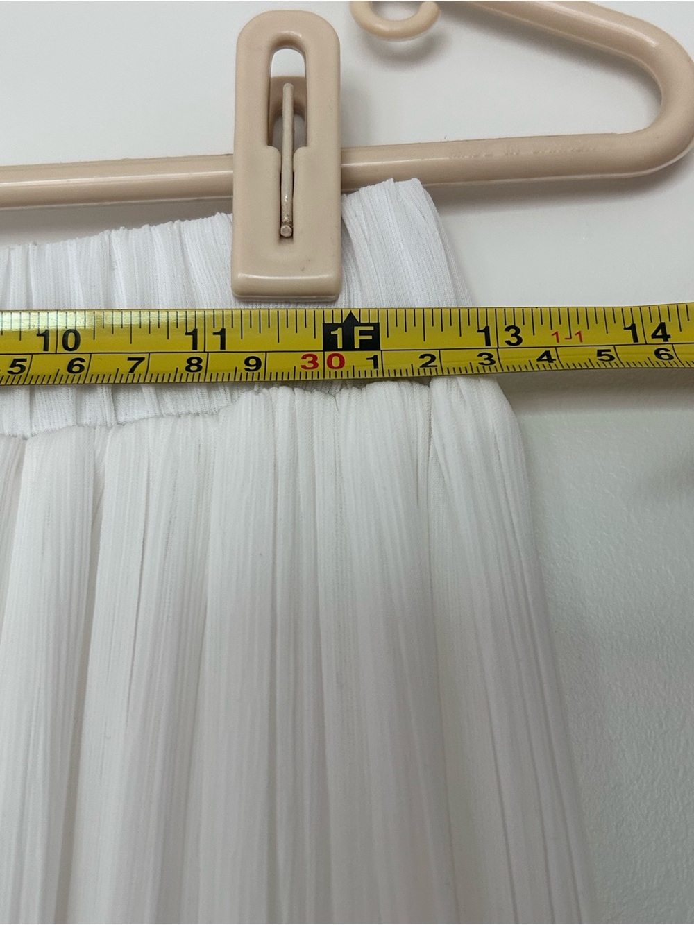 White pleated ruffle skirt lines elastic waist sz 6 - Picture 8 of 9